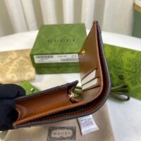 Gucci Unisex GG Marmont Card Case Wallet Light Brown GG Matelassé Leather Double G (7)