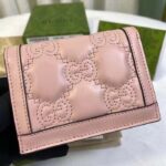 Gucci Unisex GG Marmont Card Case Wallet Light Pink GG Matelassé Leather Double G - Image 3