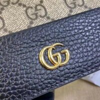 Gucci Unisex GG Marmont Card Case Wallet Pink Double G Beige Ebony Supreme Canvas (6)