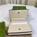 Gucci Unisex GG Marmont Card Case Wallet White Double G Beige Ebony Supreme Canvas - Image 4