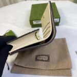 Gucci Unisex GG Marmont Card Case Wallet White Double G Beige Ebony Supreme Canvas - Image 8