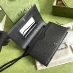 Gucci Unisex GG Marmont Chain Wallet Black Leather Double G – Image 4