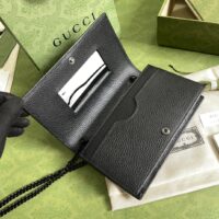 Gucci Unisex GG Marmont Chain Wallet Black Leather Double G (2)