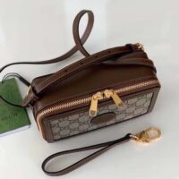 Gucci Unisex GG Mini Bag Interlocking G Beige Ebony GG Supreme Fabric (9)