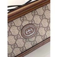 Gucci Unisex GG Mini Bag Interlocking G Beige Ebony GG Supreme Fabric (9)