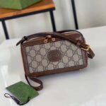 Gucci Unisex GG Mini Bag Interlocking G Beige Ebony GG Supreme Fabric - Image 3