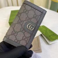 Gucci Unisex GG Ophidia Card Case Grey Black Supreme Canvas Double G (1)