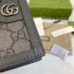 Gucci Unisex GG Ophidia Card Case Grey Black Supreme Canvas Double G - immagine 8