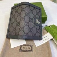 Gucci Unisex GG Ophidia Card Case Grey Black Supreme Canvas Double G (1)