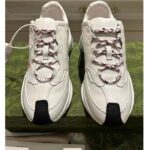 Gucci Unisex GG Run Sneaker White Leather Blue Mid Heel Red Interlocking G 6 Cm Heel - Bild 3