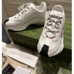 Gucci Unisex GG Run Sneaker White Leather Blue Mid Heel Red Interlocking G 6 Cm Heel - Bild 5