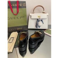 Gucci Unisex GG loafer Interlocking G Shiny Black Leather Studs Rubber Low Heel (3)