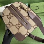 Gucci Unisex Jumbo GG Large Duffle Bag Camel Ebony Canvas Double G - Image 7