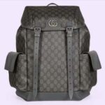 Gucci Unisex Ophidia GG Medium Backpack Grey Black GG Supreme Canvas