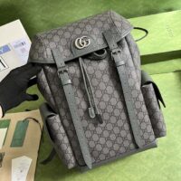 Gucci Unisex Ophidia GG Medium Backpack Grey Black GG Supreme Canvas (2)