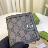 Gucci Unisex Ophidia GG Wallet Grey Black Supreme Canvas Double G (4)