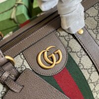 Gucci Unisex Savoy Large Duffle Bag Beige Ebony GG Supreme Canvas Double G (1)