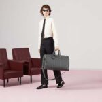 Gucci Unisex Savoy Large Duffle Bag Grey Black GG Supreme Canvas Double G - Imagen 11