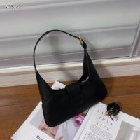 Gucci Women GG Aphrodite Small Shoulder Bag Black Soft Leather Shiny (6)