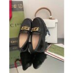 Gucci Women GG Lug Sole Interlocking G Loafer Black Patent Leather Low Heel Rubber - Image 9
