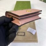 Gucci Women GG Marmont Card Case Wallet Pink Double G Beige Ebony Supreme Canvas - Image 6