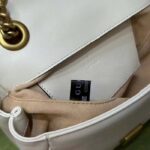 Gucci Women GG Marmont Matelassé Mini Tote Bag White Chevron Leather Double G - Image 10