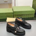 Gucci Women GG Matelassé Loafer Black Leather Low 2.5 Cm Heel – Bild 4