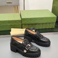 Gucci Women GG Matelassé Loafer Black Leather Low 2.5 Cm Heel (3)