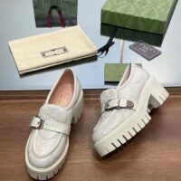 Gucci Women GG Matelassé Loafer Off White Leather Low 2.5 Cm Heel (5)