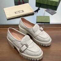 Gucci Women GG Matelassé Loafer Off White Leather Low 2.5 Cm Heel (5)