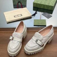 Gucci Women GG Matelassé Loafer Off White Leather Low 2.5 Cm Heel (5)