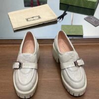 Gucci Women GG Matelassé Loafer Off White Leather Low 2.5 Cm Heel (5)