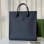 Gucci Unisex Medium Tote Bag Interlocking G Black GG Supreme Canvas – Image 3