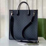 Gucci Unisex Medium Tote Bag Interlocking G Black GG Supreme Canvas – Image 4
