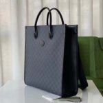 Gucci Unisex Medium Tote Bag Interlocking G Black GG Supreme Canvas – Image 5