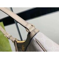 Gucci Women Ophidia Small Handbag Beige White GG Supreme Canvas Double G (7)