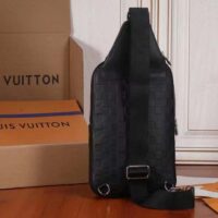 Louis Vuitton LV Unisex Avenue Sling Bag Black Damier Infini Cowhide Leather (17)