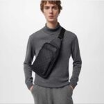 Louis Vuitton LV Unisex Avenue Sling Bag Black Damier Infini Cowhide Leather - Image 12
