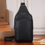 Louis Vuitton LV Unisex Avenue Sling Bag Black Damier Infini Cowhide Leather - Image 2