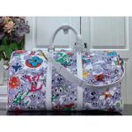 Louis Vuitton LV Unisex Keepall Bandoulière 50 Multicolor Monogram Coated Canvas Cowhide Leather - Image 3