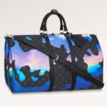 Louis Vuitton LV Unisex Keepall Bandoulière 55 Sunrise Monogram Eclipse Coated Canvas