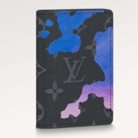 Louis Vuitton LV Unisex Pocket Organizer Blue Sunrise Monogram Eclipse Coated Canvas (4)