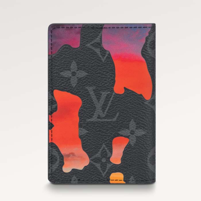 Louis Vuitton LV Unisex Pocket Organizer Red Sunset Monogram Eclipse Coated Canvas
