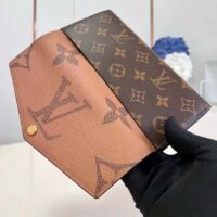 Louis Vuitton LV Unisex Sarah Wallet Monogram Reverse Coated Canvas Cowhide Leather (7)