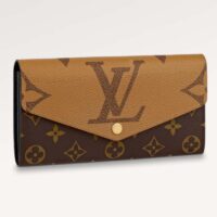 Louis Vuitton LV Unisex Sarah Wallet Monogram Reverse Coated Canvas Cowhide Leather (7)