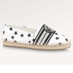 Espadrilles plates unisexes Louis Vuitton LV Starboard en toile imprimée noire et blanche, corde et caoutchouc