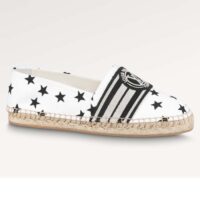 Louis Vuitton LV Unisex Starboard Flat Espadrillas Black White Printed Canvas Rope Rubber (8)