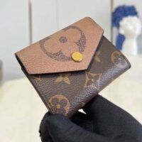 Louis Vuitton LV Unisex Zoe Wallet Monogram Reverse Coated Canvas Cowhide Leather (4)