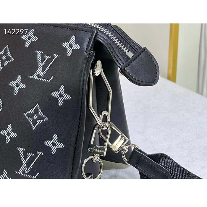 Louis Vuitton LV Women Coussin BB Handbag Black Glass Beads Polyester Satin (10)