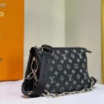 Louis Vuitton LV Women Coussin BB Handbag Black Glass Beads Polyester Satin - Bild 5